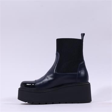 Marco Moreo Vale Stretch Toe Cap Boot - Navy Leather